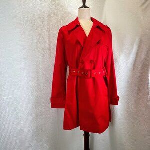 Black Rivet Red Belted Double Breasted Trench Coat - Women's Size L